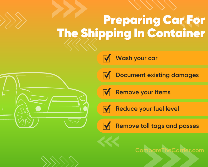 Can You Put stuff in a car before shipping?