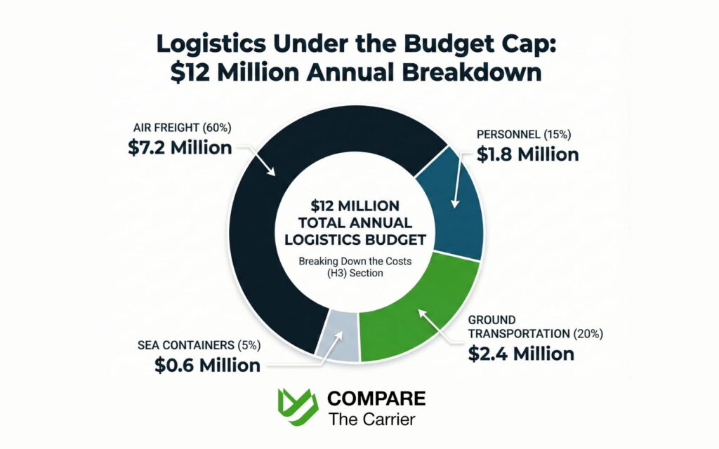 Breakdown of the $12 million annual F1 team logistics budget.