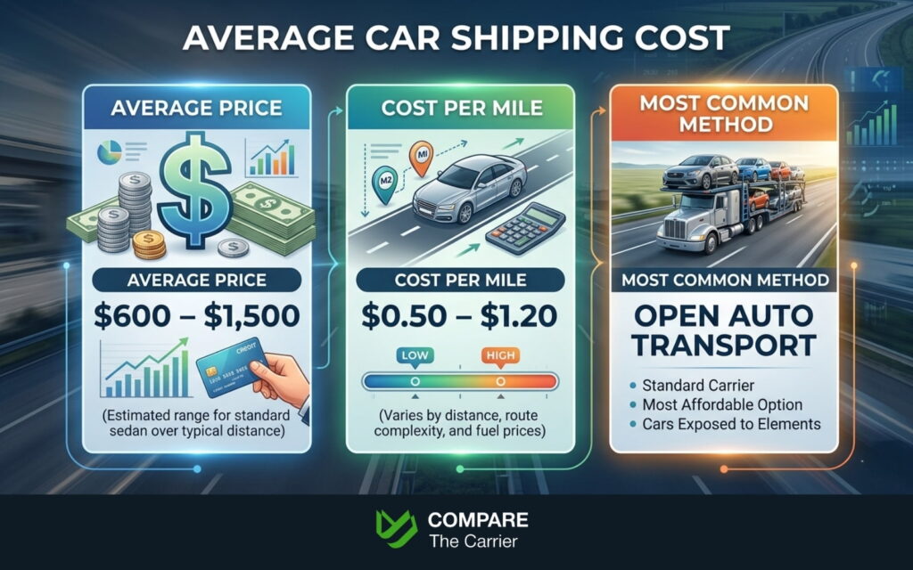 average cost to ship a car to another state infographic