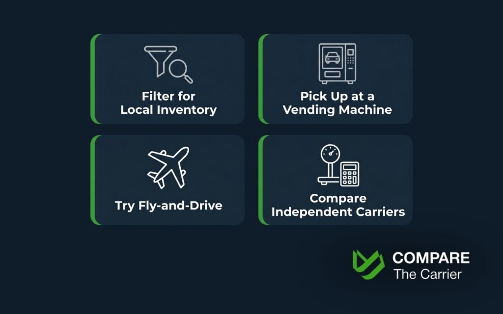 How to avoid Carvana delivery fee — filter local inventory pickup vending machine tips