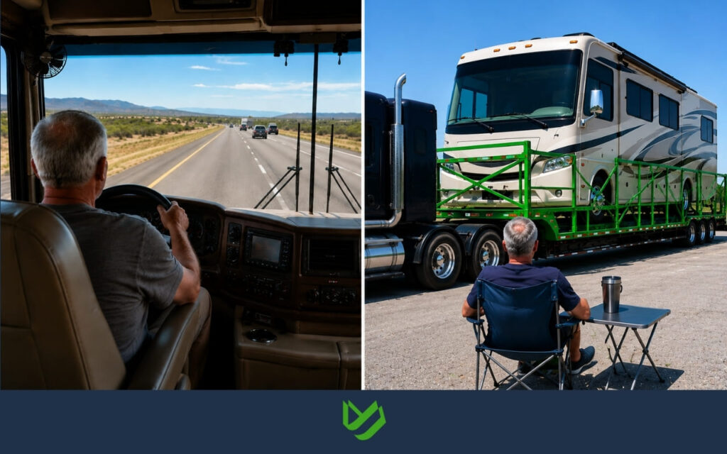 RV Shipping from Texas to Florida Snowbird Season Costs and Timing (6) Comparison of driving versus shipping a Class A motorhome for snowbird migration.