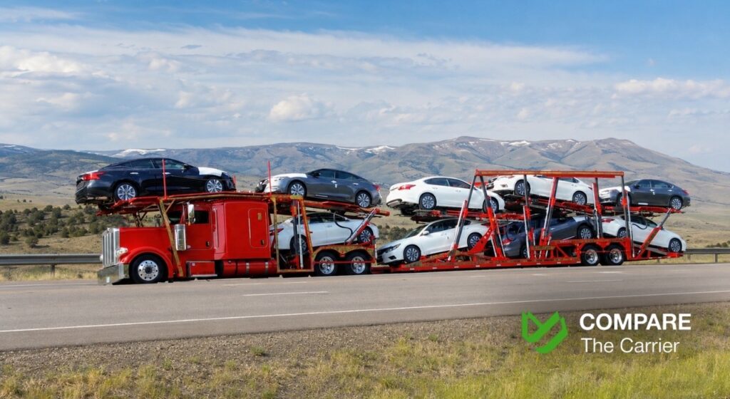 Modern financed vehicle successfully delivered by an auto transport carrier.