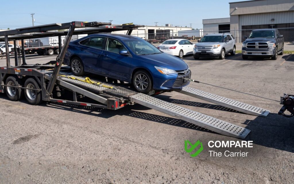 Comparison of vehicle types, including sedans, SUVs, pickup trucks, and inoperable cars, illustrating how vehicle size, weight, and condition affect hot shot trailer and full-size car carrier equipment selection.